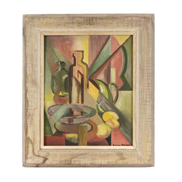 ROZZA ARCHER Original Vintage Cubist Still Life Painting - Signed - Image 1