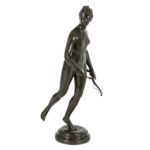 Late 1800s Bronze Replica of Diana Chasseresse Sculpture by JEAN-ANTOINE HOUDON(1741-1828)
