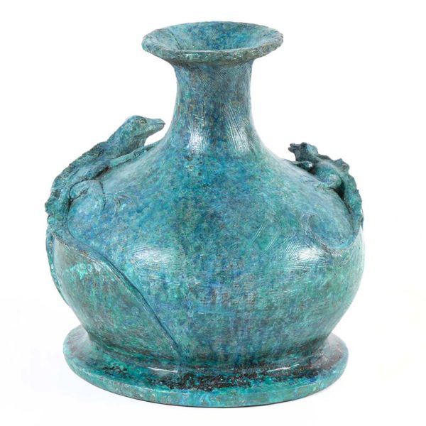 Unusual Bronze Lizard Vase - Image 6