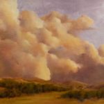ADRIENNE HUSUM Original Oil on Red Board "Nube" - Image 4