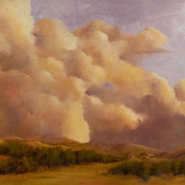 ADRIENNE HUSUM Original Oil on Red Board "Nube" - Image 4