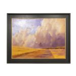 ADRIENNE HUSUM Original Oil on Red Board "En Route" - Image 8
