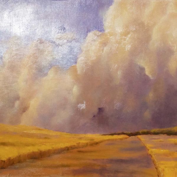 ADRIENNE HUSUM Original Oil on Red Board "En Route" - Image 6