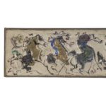 Mid Century Modern Abstract Cement Frieze with Horses - Image 2