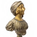 CHARLES FAGGIONI Gilded Bronze Bust Sculpture of a Woman - Image 4