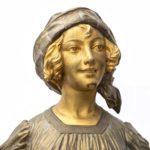 CHARLES FAGGIONI Gilded Bronze Bust Sculpture of a Woman - Image 2