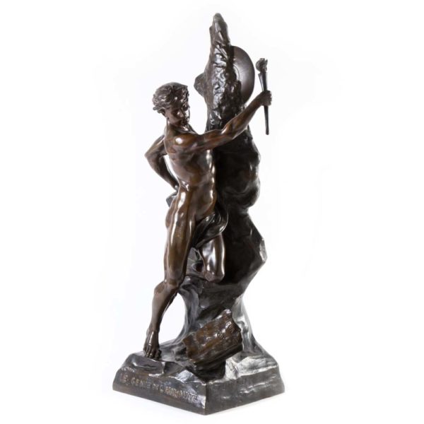 EMILE LOUIS PICAULT Large Bronze Sculpture Le Genie de L'Humanite - Image 4