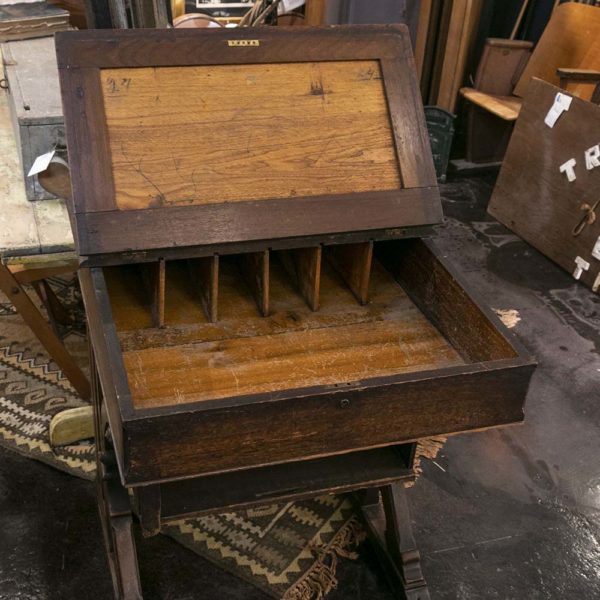 Rare Cabinet - Oak Carved Drop front Desk - Hidden jewelry Safe inside
