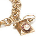 14KT Piano, Telephone, and Car Charm Bracelet - Image 2