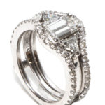 14kt White Gold Wedding Set with .88ct Center Diamond and 1.54cttw - Image 2