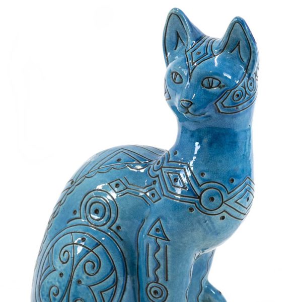 Large Mid Century Pottery Cat - Image 2