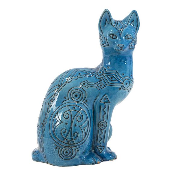 Large Mid Century Pottery Cat - Image 1