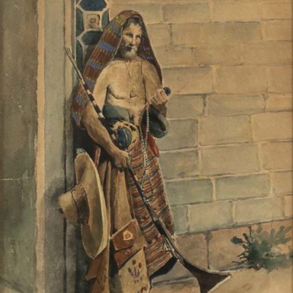 Antique J. MONTERRI Orientalist Style Watercolor - Signed - Image 2