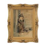 Antique J. MONTERRI Orientalist Style Watercolor - Signed