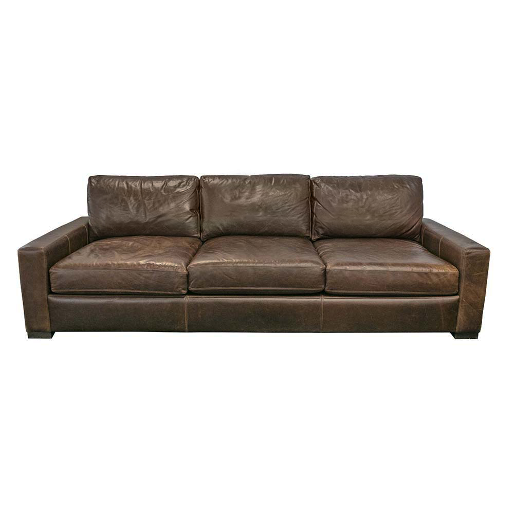 Restoration Hardware 9' Leather Sofa sold for $3,400