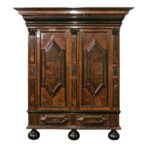 Late 17th Century Dutch Burl and Ebonized Wardrobe
