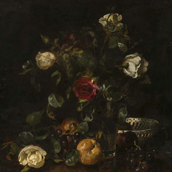 Antique AXEL PETER(1863-1942) Original Oil Still Life on Board - Signed - Image 2