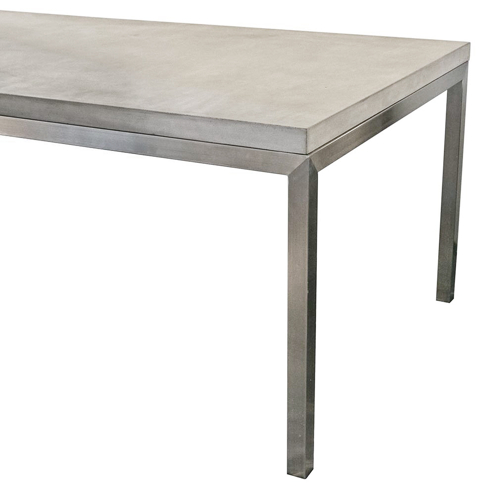 CRATE AND BARREL Concrete and Stainless Steel Parsons Table