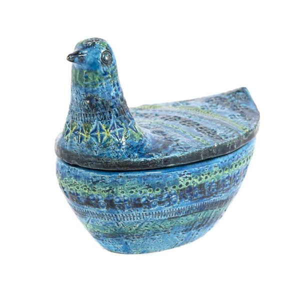 Vintage Mid Century BITOSSI RAYMOR Rimini Blu Lidded Bird Bowl - Image 5