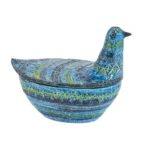 Vintage Mid Century BITOSSI RAYMOR Rimini Blu Lidded Bird Bowl