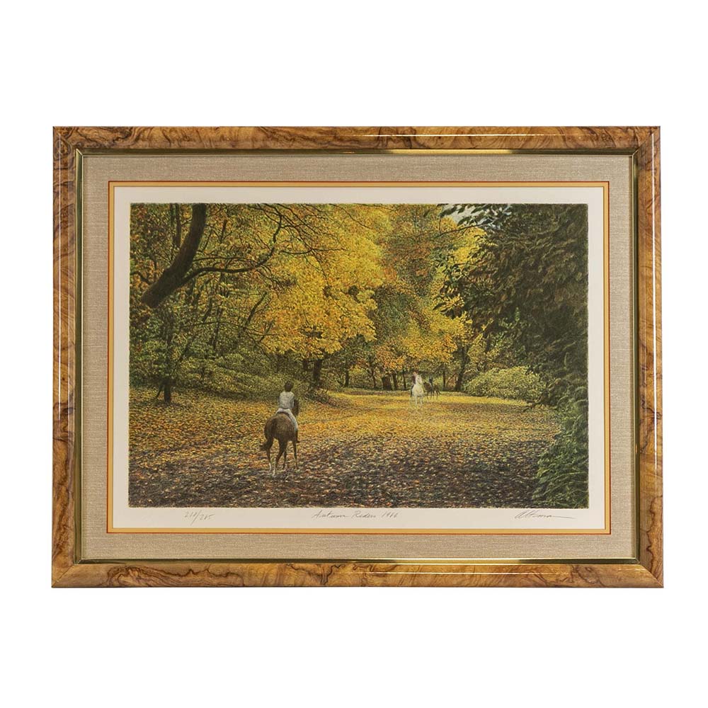 Vintage HAROLD ALTMAN(1924-2003) Autumn Riders Lithograph - Signed