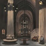 Vintage GREGORY SMITH Original Pastel of Cathedral of Learning Interior Circa 1990 - Signed - Image 2