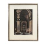 Vintage GREGORY SMITH Original Pastel of Cathedral of Learning Interior Circa 1990 - Signed