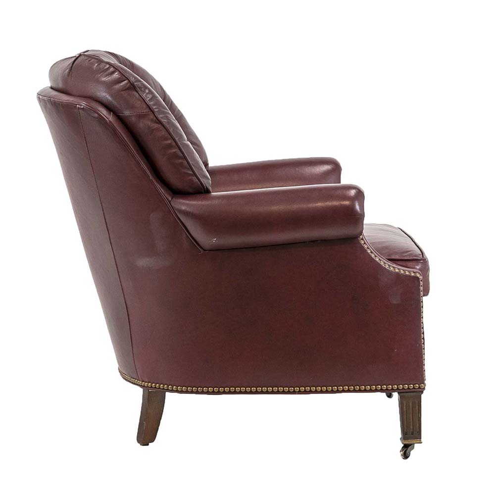 Burgundy leather accent discount chair