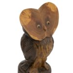Vintage Pair of MARTIN TISCHLER Carved Wood Owls Circa 1970 - Image 3