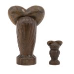 Vintage Pair of MARTIN TISCHLER Carved Wood Owls Circa 1970 - Image 5