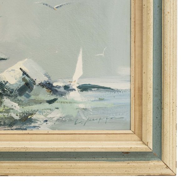 Original Oil Painting of Lighthouse - Signed - Image 5