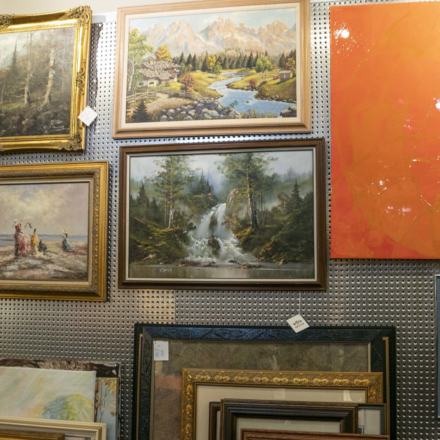 Ann R. Thomas Artist Original Oil Landscape with Waterfall Signed R. Thomas | Grandview ...