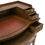 Flame Mahogany Writing Desk with Tooled Leather Top - Image 4