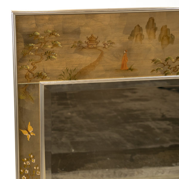 Vintage LABARGE Reverse Hand Painted Chinoiserie Mirror - Image 8