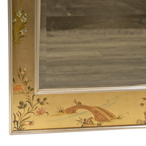 Vintage LABARGE Reverse Hand Painted Chinoiserie Mirror - Image 4