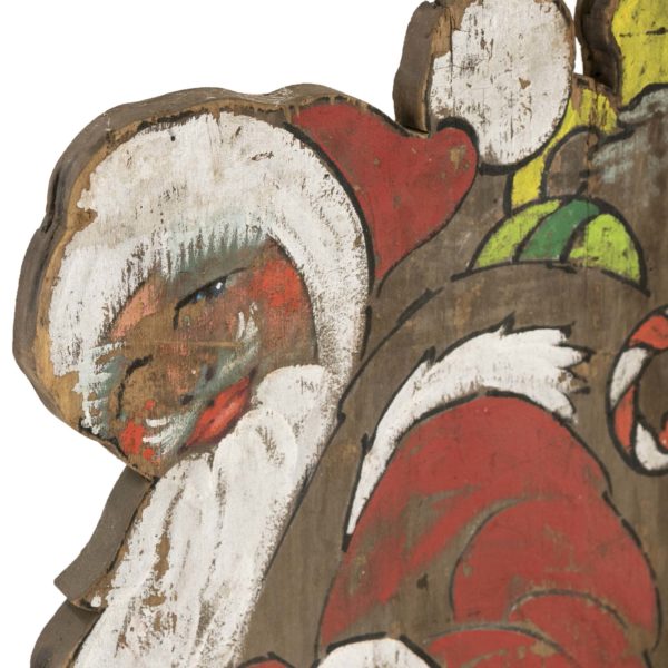 ROBERT MARTIN(1918-1998) Primitive Handcrafted Barn Wood Cut-Out Santa - Image 2