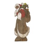 ROBERT MARTIN(1918-1998) Primitive Handcrafted Barn Wood Cut-Out Santa