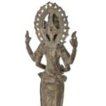 Kuan Yin Metal Statue on Black Lacquer Base - Image 6
