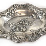 Dutch Sterling Silver Tray with Embossed Flowers - Image 3