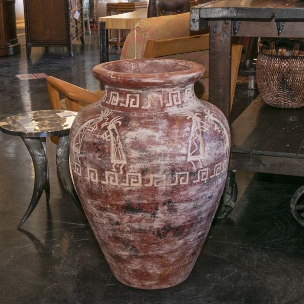 Large Terracotta Floor Vase with Kokopelli - Image 5