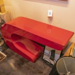 Vintage Red Lacquered Console Table in the Style of Pierre Cardin - Image 2