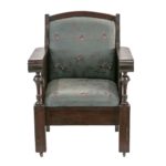 Antique Chair with Bell Turned Spindle Detail and Hunt Scene Upholstery - Image 6