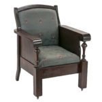 Antique Chair with Bell Turned Spindle Detail and Hunt Scene Upholstery