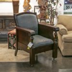 Antique Chair with Bell Turned Spindle Detail and Hunt Scene Upholstery - Image 9