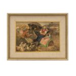 EGON WALLBURG(1911-2006) Original Oil Painting of Figural Village Scene