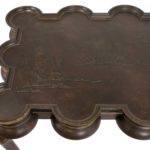 Scalloped Edge Table on Cabriole Legs with Chinoiserie Style Top - Image 4