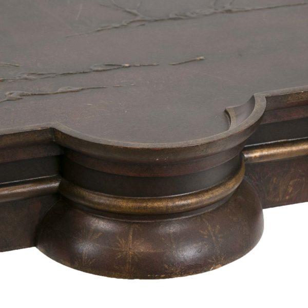 Scalloped Edge Table on Cabriole Legs with Chinoiserie Style Top - Image 3
