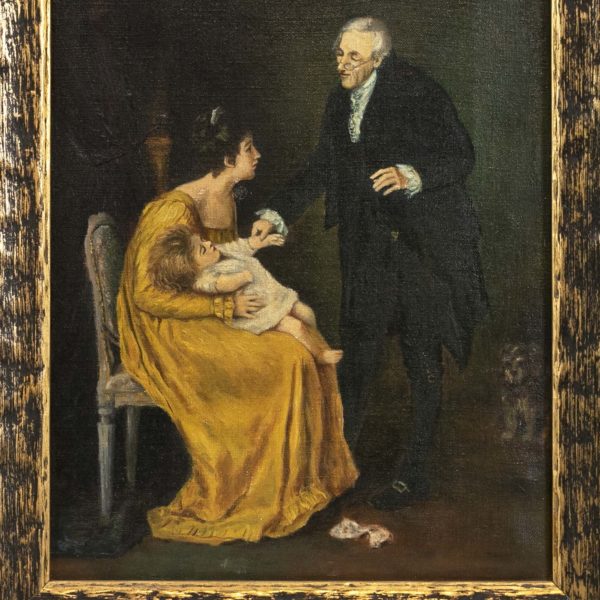 Late 19th Century Oil on Canvas of Doctor with Child - Image 2