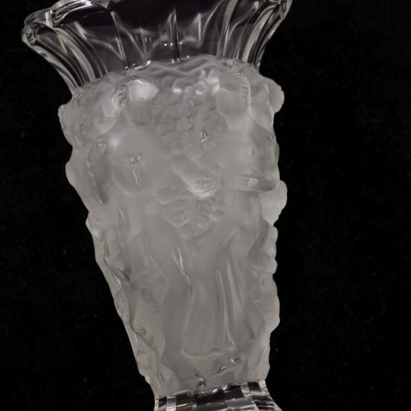 Pair of R. LALIQUE “Man, Woman, and Pan” Crystal Vases #5222 - Image 7