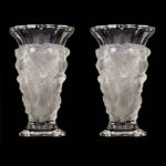 Pair of R. LALIQUE “Man, Woman, and Pan” Crystal Vases #5222 - Image 2